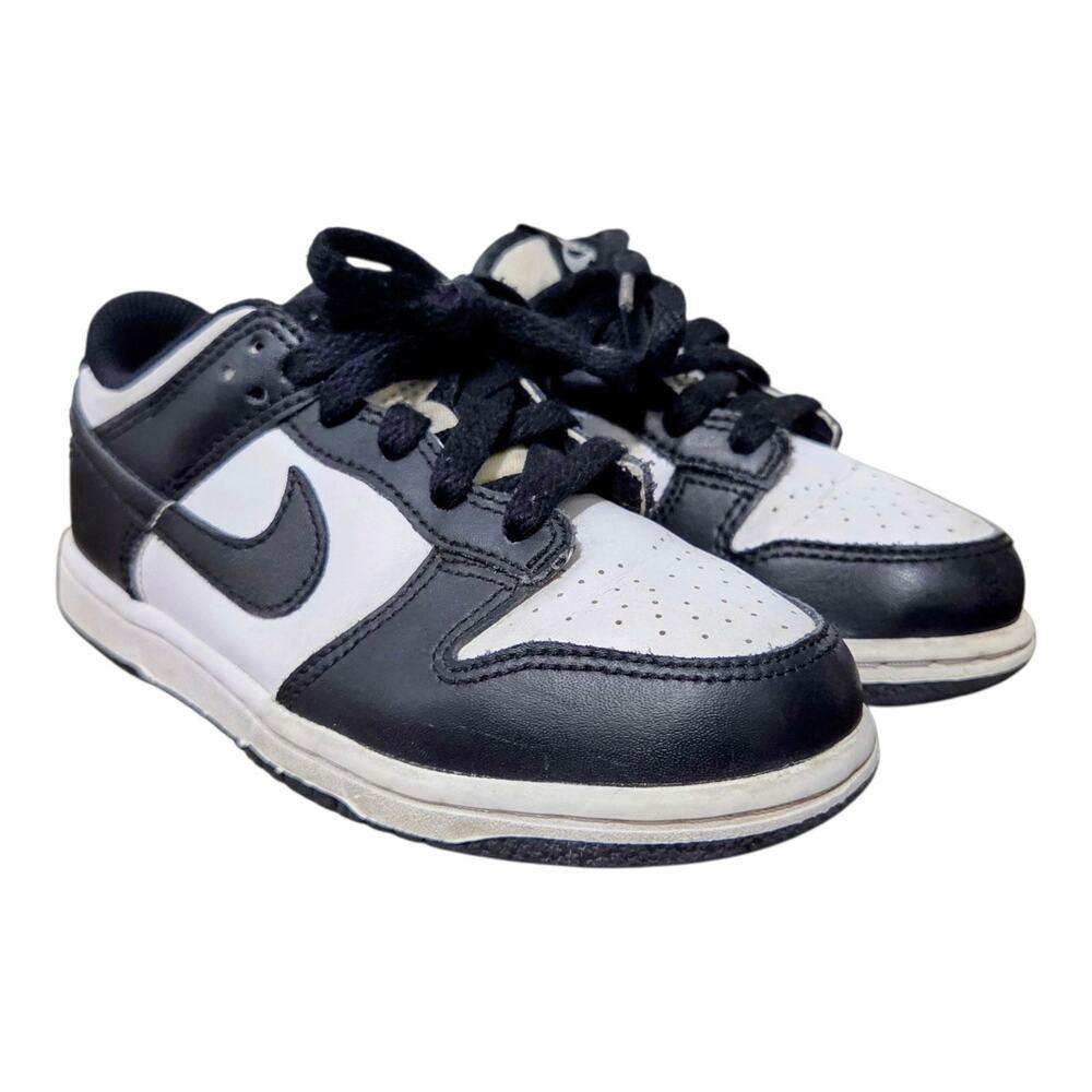 Nike Dunk Low CW1588-100 Sneaker Little Kids 13 White Black Leather Casual Shoes